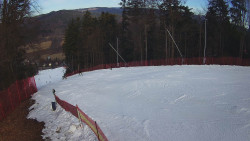 Prostřední část sjezdovky a snowpark