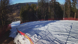 Prostřední část sjezdovky a snowpark
