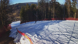 Prostřední část sjezdovky a snowpark
