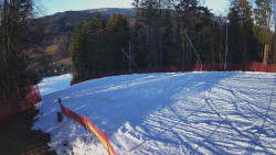 Prostřední část sjezdovky a snowpark