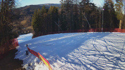 Prostřední část sjezdovky a snowpark