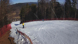 Prostřední část sjezdovky a snowpark