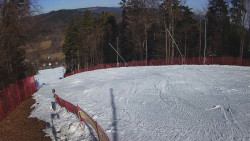 Prostřední část sjezdovky a snowpark