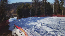 Prostřední část sjezdovky a snowpark