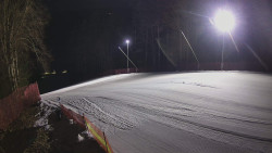 Prostřední část sjezdovky a snowpark