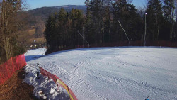 Prostřední část sjezdovky a snowpark