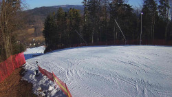 Prostřední část sjezdovky a snowpark