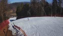 Prostřední část sjezdovky a snowpark