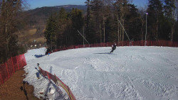 Prostřední část sjezdovky a snowpark