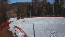 Prostřední část sjezdovky a snowpark