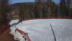 Prostřední část sjezdovky a snowpark