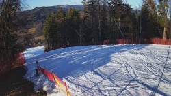 Prostřední část sjezdovky a snowpark