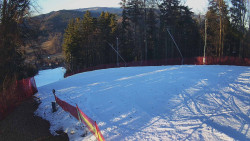 Prostřední část sjezdovky a snowpark
