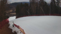 Prostřední část sjezdovky a snowpark