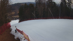 Prostřední část sjezdovky a snowpark