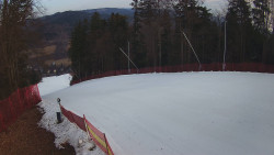 Prostřední část sjezdovky a snowpark