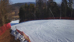 Prostřední část sjezdovky a snowpark