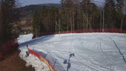 Prostřední část sjezdovky a snowpark