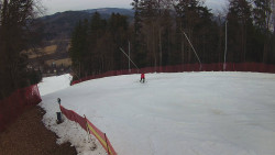 Prostřední část sjezdovky a snowpark