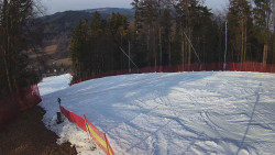 Prostřední část sjezdovky a snowpark