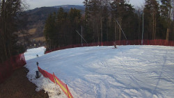 Prostřední část sjezdovky a snowpark