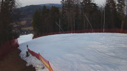 Prostřední část sjezdovky a snowpark