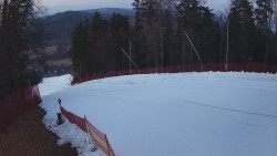 Prostřední část sjezdovky a snowpark