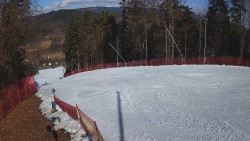 Prostřední část sjezdovky a snowpark