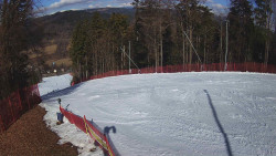 Prostřední část sjezdovky a snowpark