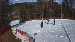 Prostřední část sjezdovky a snowpark