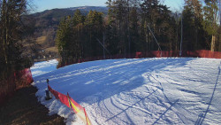 Prostřední část sjezdovky a snowpark