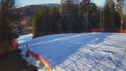 Prostřední část sjezdovky a snowpark