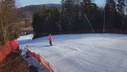 Prostřední část sjezdovky a snowpark