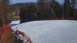Prostřední část sjezdovky a snowpark