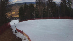 Prostřední část sjezdovky a snowpark