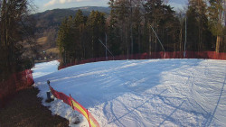 Prostřední část sjezdovky a snowpark