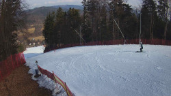 Prostřední část sjezdovky a snowpark