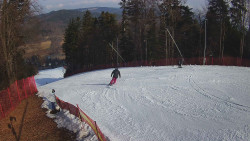 Prostřední část sjezdovky a snowpark