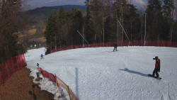 Prostřední část sjezdovky a snowpark