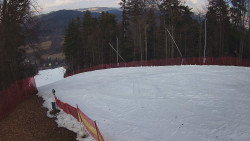 Prostřední část sjezdovky a snowpark
