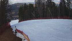 Prostřední část sjezdovky a snowpark