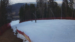 Prostřední část sjezdovky a snowpark