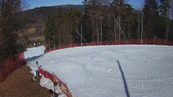Prostřední část sjezdovky a snowpark
