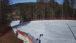 Prostřední část sjezdovky a snowpark