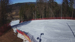 Prostřední část sjezdovky a snowpark