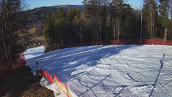 Prostřední část sjezdovky a snowpark