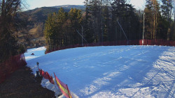 Prostřední část sjezdovky a snowpark