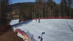Prostřední část sjezdovky a snowpark