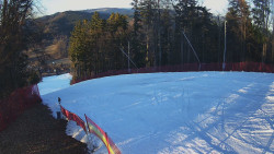 Prostřední část sjezdovky a snowpark