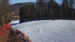Prostřední část sjezdovky a snowpark